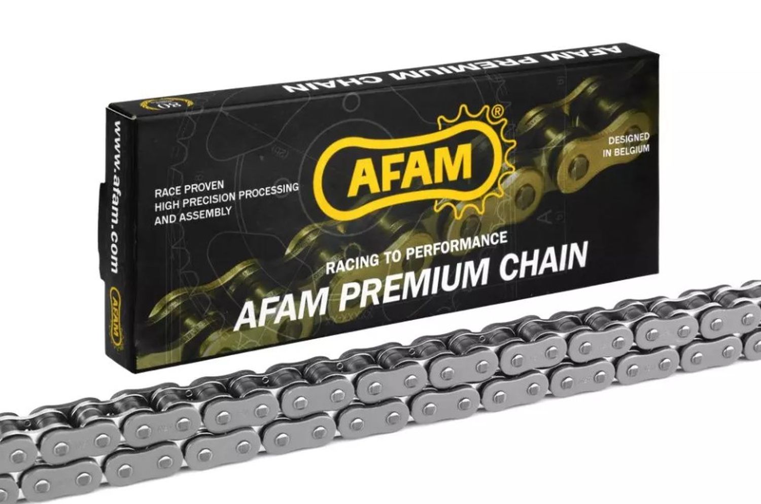 AFAM drive chain ROAD / OFF ROAD reinforced XS-RING A428XMR2-G 132L (125-250ccm) (master link) color gold